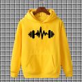 Brown dumbell pullover warm fleece kangroo hoodie for men and boys. 