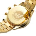 Emporio Armani Gold Strap Black Dial Chronograph Men's Watch - AR5857. 