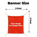 Customized Panaflex PVC Banner With Your Design Size 5x5 Feet. 