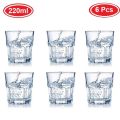 SET OF 6 PCS TRANSPARENT -220ML DRINKING Water Glass / Milk Glass / Plastic Drink Cup / Party Glass / Reusable Drinking/ Durable Plastic KITCHEN ACESSORIES. 