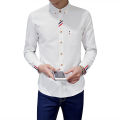 Yfashion Men Slim Long-sleeve  Shirts Simple Stretch Lapel Collar Single-breasted Solid Color Business Casual Button Down Shirt With Pockets color. 