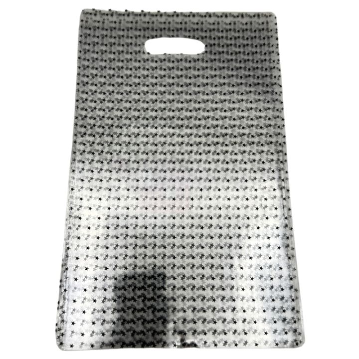 TRANSPARENT GOODY BAGS WITH BLACK STARS - PACK OF 10 GOODY BAGS