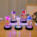 Lifelong Artificial Rose Unique Foil with Acrylic Cover Eternal Flower LED Decorative Foil Rose for Wedding Birthday Party. 