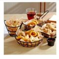 PACK OF 4 SNACK BUCKETS & RESTAURANT STYLE SERVING PLATTER. 