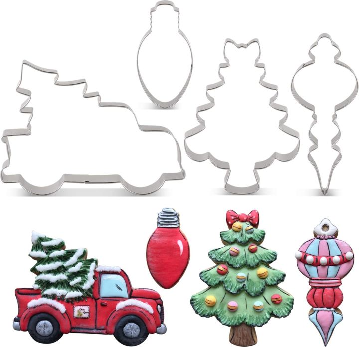 KENIAO Christmas Cookie Cutter Set - 4 Piece - Stainless Steel