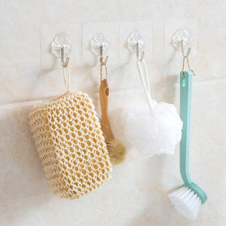 Pack of 10- Adhesive Suction Cup Hooks (10kg) stick hook Heavy Duty Sticky Wall & Ceiling & Door Nail Free Clear Hook for Bathroom and Kitchen No Scratch Waterproof and Oilproof Sticker