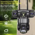 15 MP =5MP+5MP+5MP  Ptz Wifi Outdoor Security  Camera Lens, 3 Screen, CCTV,Color Night Vision Auto Tracking, Waterproof15MP WiFi Camera with Three Lens Three Screen Color Night Vision PTZ Outdoor Waterproof Security IP Camera CCTV Surveillance Cam. 