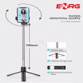 ENRG Selfie Stick With  Wireless Bluetooth Foldable Mini Tripod Stand Mobile Holder With Fill  Shutter Remote Control For IOS Android - Black. 