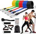 Gym Belt with Box | 5-in-1 Power Exercise Resistance Band Set – Adjustable Fitness Equipment for All | Without Box | Pouch Packing. 