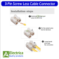 3P Screw Less Spring Type Electrical Cable Connector CH3 5A/380v Quick Wrie Connectro by Electrica. 