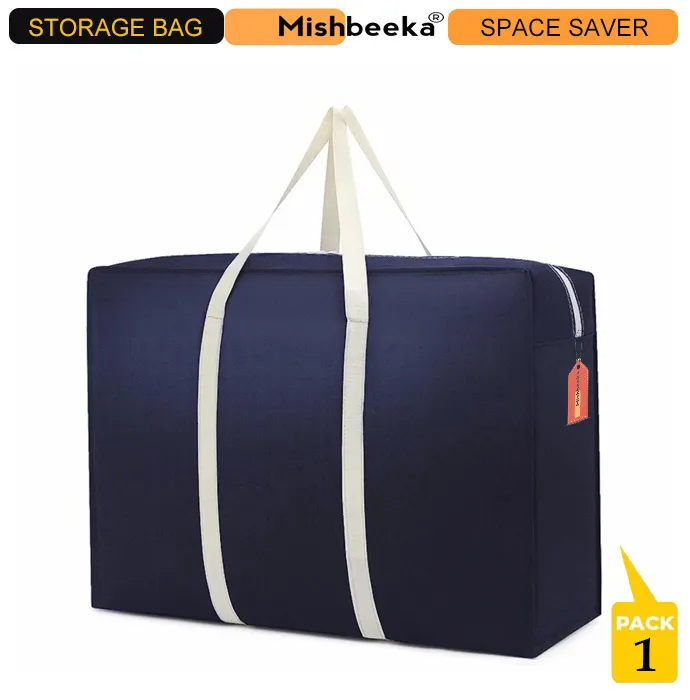 MishbeekaPACK%202%20luggage%20Bag%20Thicken%20Portable%20Travel%20Clothes%20Storage%20Bag%20Zipper%20luggage%20Packing%20Bag%20Non-woven%20Large%20Capacity%20Moving%20House%20Hand%20Bag(20X18X10)INCHES%20-%20Image%204
