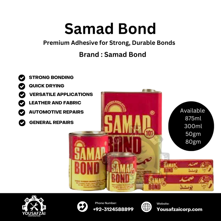 Samad Bond 101 875ml , 300ml, 80gm, 40gm | Premium Adhesive for Strong, Durable Bonds | 10 Tubes Pack | Multi-Material Compatibility