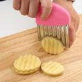 wrinkle french fries cutter Potato Chips Cutter Stainless Steel Wavy Knife Vegetable Cutter Wavy French Fries Cutter Vegetable Slicer. 