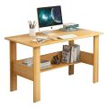 Engineered Wood Computer Desk with One Tier Shelves Laptop Study Table for Office Home Workstation Writing Modern Desk  Brown / 90 x 50 x 77 cm). 