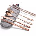 Stainless Steel Fork Spoon Chopsticks Straw Cutlery Set SS Cutlery. 