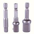 3 Pcs Socket Adapter Set Hex Shank to 1/4 3/8 1/2 Inch Impact Driver Drill Bits. 