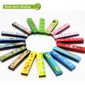 SEASUN Toys Harmonica For Kids Children Music Instrument 16 Holes Musical Educational Toy Wooden Cover. 