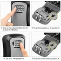 Key Lock Box Wall Mounted Aluminum alloy Key Safe Box Weatherproof 4 Digit Combination Key Storage Lock Box Indoor Outdoor. 