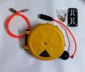 Mini Air Hose Reel with 1/4" x 26 ft Automatic Retractable Rubber Hose, Mini Telescopic Drum Hose PU Tube OD 8MM ID 5MM 1/4" Air Inlet. 