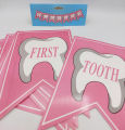 GOT MY FIRST TOOTH BANNER IN PINK COLOR WITH RIBBON LACE. 