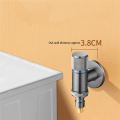 Washing Machine Automatic Water Stop Valve Solid Brass Single Cold Wall Mounted Cold Water Outlet Basin Durable Easy to Use Silver. 