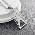 Cr7 Cristiano Ronaldo Stainless Steel Necklace Soccer Fans Square Pendant Necklace. 