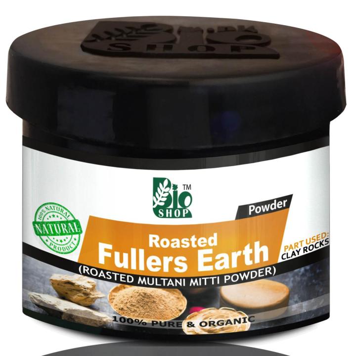 Roasted Multani Mitti by Bio Shop™ | Roasted Fullers Earth Fine Powder for Face Pack Bhuni Multani Mitti Powder 100% Organic - 100 gm