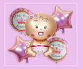 5Pcs Baby Balloons Set for Baby Girl or Baby Boy Best Foil Balloons for Welcome Baby, Baby Shower, and other baby celebrations.. 