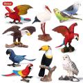 Oenux Original Wild Bird Animals Paradise Flamingos Macaw Sea Gull Pelican Owl Toucan Figurines PVC Action Figure Miniature Toy. 