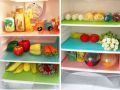 4pcs Waterproof Antibacterial Antifouling Fridge Mats Tailorable Refrigerator Pads for Moisture Protection and Easy Cleaning. 