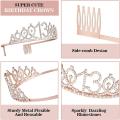 13th Birthday Crown for Girls & Official Teenager Birthday Decoration Set 16th Birthday Tiara Gifts for Teen Girls Rose Gold. 