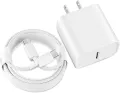 20W USB C Fast Charger for iPad Pro 12.9/11 inch, iPad Air 5th/ 4th, ipad Mini 6, iPad 10th, iPhone 15/15 Pro Max/Plus, Google Pixel 7/7 Pro/ 6/6 Pro/6a/ 5/4, With USB C to C Charging CordSB C to C Charging Cable. 