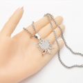 Anniyo Albania Eagle Pendant Necklaces Polishing Stainless Steel Jewelry Ethnic for Women Men #109221. 