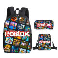 Roblox school bag three-piece set, Roblox game peripherals, primary and secondary school students' backpacks, shoulder bags, pencil cases, to customize. 