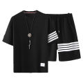 Trendy line  Printed Tracksuit Cotton Fabric T-Shirt & Shorts for men Summer Elegant Suits gym_Track Suit Printed tshirts+short Casual Wear for Men. 