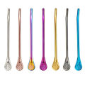 Reusable Stainless Steel Drinking Straw Filter Stir Spoon Tea Coffee TablewareSEVICH. 