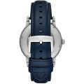 Emporio Armani Meccanico Blue Leather Strap Blue Dial Automatic Watch for Gents - AR60030. 