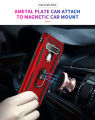Lereach For LG Q61 Mobile Phone Case TPU Hard Ring Car Ring Bracket Shockproof Back Cover. 