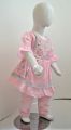 Girl Fancy Cotton Summer Dress For Occusion 1 to 6 Year Kameez and Trouser Set in Pink, Sea Green  and Brown Color. 