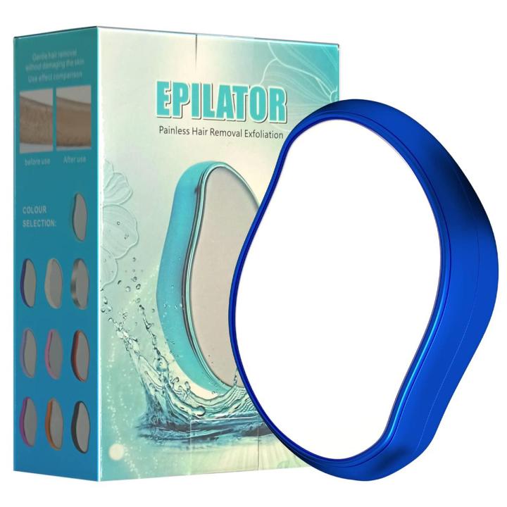 Painless Hair Removal Epilator Crystal Hair Eraser Nano Glas, Hair Eraser Stone for Men and Women Arms, Legs, Back, Bikini -  Skin Exfoliator Tool for Any Part of The Body -  Washable & Reusable