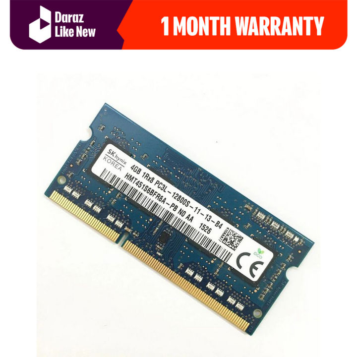 Used Laptop Ram 4gb DDR3L (12800)-1600 Mhz Hynix, Nanya, Samsung, Kingston, Crucial For All Laptops - Daraz Like New