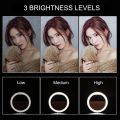 Selfie Ring Light HONGDAYI Clip-on Selfie Light for Phone Camera 3-Level Brightness Mini LED Ring Light for Phone, Laptop, Tiktok, Photography, Video, Makeup (White). 