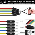 High Quality Portable Resistance Bands With Handles, Resistance Tubes & Workout Bands Exercise Band Elastic Pull Rope Body Fitness Band set Gym Yoga Fitness Elastic Training Bands Pilates Crossfit Fitness Equipment 11 Pcs Set. 
