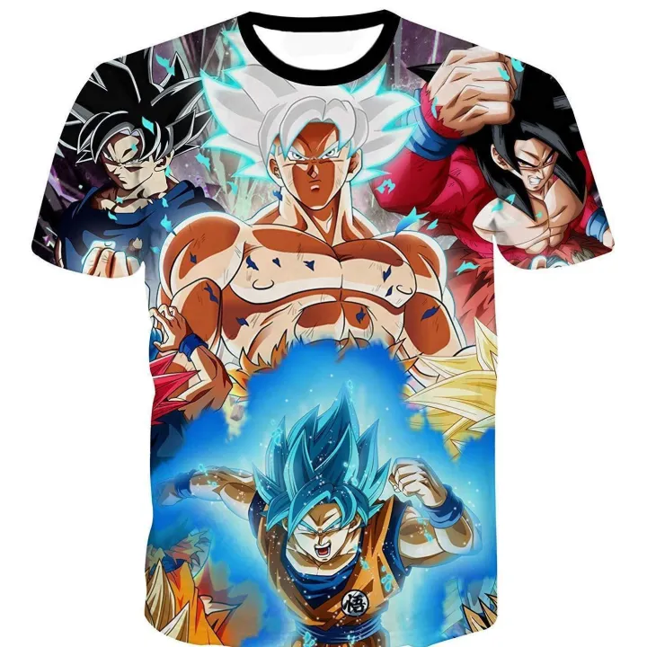Hot selling new anime DRAGON BALL Dragon Ball 3D printed European size short sleeved T-shirt