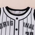 Terno For Kid Boy 6 Months - 3 Years old Striped Baseball Uniform Short Sleeve tshirt and Shorts Outfit Toddler Infant Clothing Set Fashion Kids Wear Ootd For Newborn Baby Boy. 