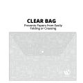 Pack of 12 - WBM Plastic Clear Bag Holder Transparent Bag- A4 Paper Size - File Holder, File Holder Bag, A4 Page Holder, Paper Holder File. 