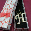 Golden Stainless "H" Alphabet Locket with Chain For Girls & Boys. 