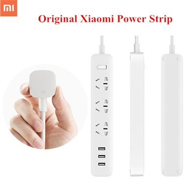 Xiaomi Mi Power Strip 3 Sockets / 3 USB Ports - White | Mi Power Strip | Xiaomi Power Strip Fast Charging With 3 Smart USB Plugs And 3 Standard Sockets Support 2A Quick Charging Plug Board | Mi Power Strip | Mi Leads and Switch Board |