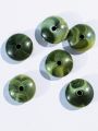Green Flat Round Marble Spacer Acrylic Plastic Beads for DIY Crafts - Pack of 40gms - Ideal for DIY Jewelry Making, Jewelry, and Dress Accessories.. 