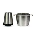 Vitamax 2-in-1 Electric & Manual Push Chopper VM-535 | 3L Large Stainless Steel Bowl Heavy Duty Food Processor | Powerful Vegetable & Meat Chopper Grinder for Kitchen Use | Multi Functional Hand Pull Chopper with Sharp Stainless Steel Blades | Fast Cuttin. 